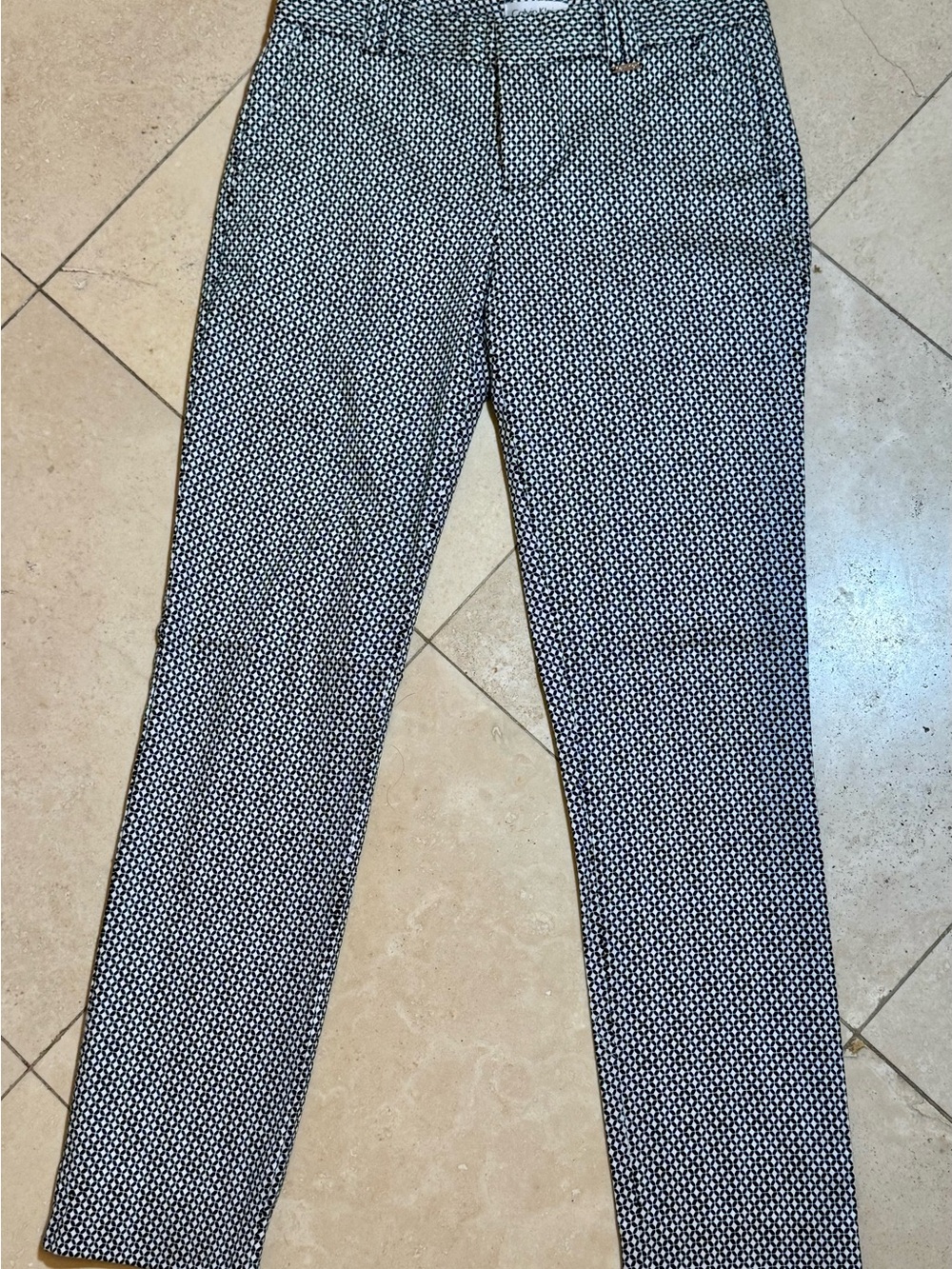 Calvin Klein Black and White Geometric Pants